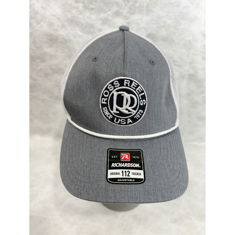 Richardson 112 Ross Reels Trucker Hat Grey White Mesh Snapback Cap 112FPR New
